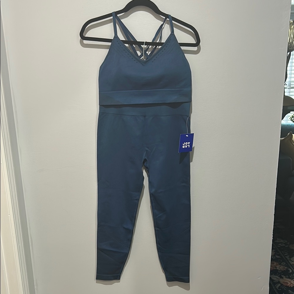 JoyLab SET DARK TEAL Sports Bra (XL) and Matching leggings (L)